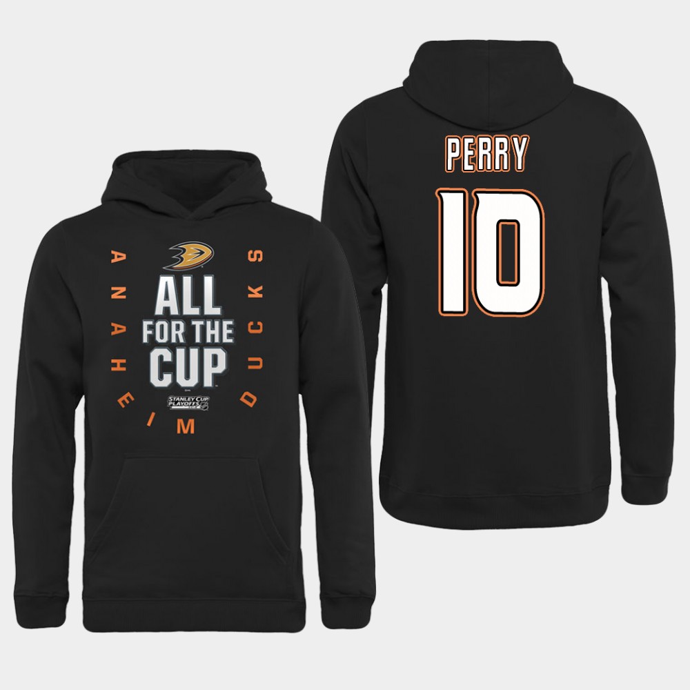 NHL Men Anaheim Ducks #10 Perry Black All for the Cup Hoodie
